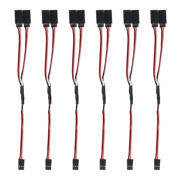 ACEIRMC 6Pcs 200mm Servo Extension Cord Wire Cable RC Car Helicopter Servo Receiver Y Extension Cord Wire Lead (200mm)