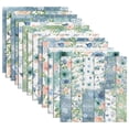 thumbnail image 2 of Cartulina Floral de Acuarela de Doble Cara de 12X12 Pulgadas, 24 Hojas de Papel de áLbum de Recortes Azul , para Hacer Tarjetas de Bricolaje, 2 of 10