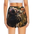 thumbnail image 4 of Haiem Pug Wearing Sunglasses Flowers Women's 2 in 1 Running Shorts - Lightweight Athletic Workout Gym Yoga Breathable Sports Shorts Liner with Phone Pockets-Small, 4 of 9