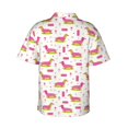 thumbnail image 3 of Balery Dachshund Dog Puppy Print Men's Hawaiian Shirts Short Sleeve Beach Shirt Relaxed Fit Vacation Button Down Shirts-XX-Large, 3 of 9