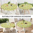 thumbnail image 7 of Yellow Lemon Fruit Flowers Yellow Pattern Round Fitted Tablecloth with Elastic Edge,Dining Table Cover Waterproof,Outdoor Round Tablecloth for Camping,Dining,Indoor and Outdoor, 7 of 7