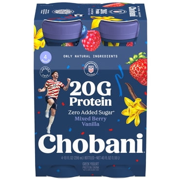 Chobani Complete Lowfat Greek Yogurt Drink Mixed Berry Vanilla 10 fl oz 4PK
