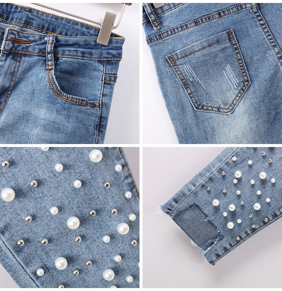 ripped pearl jeans