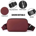 thumbnail image 4 of Sac Ceinture pour Femmes, Sacs Banane Imperméables pour Femmes Hommes Sac Banane Sacs de Corps pour Femmes avec Sangle Réglable Bordeaux, 4 of 6