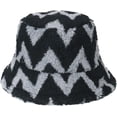thumbnail image 4 of CoCopeaunts Winter Bucket Hat for Men Wave Stripe Soft Comfortable Lamb Hair Fisherman Hat Women Sport Casual Warm Bucket Caps, 4 of 8