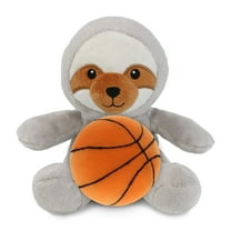 DolliBu Sloth Stuffed Animal with Basketball Plush - Soft Huggable Sloth, Adorable Playtime Plush Toy, Cute Wildlife Gift, Personalized Plush Doll Animal Toy for Kids and Adults - 6 Inches