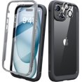 thumbnail image 1 of Funda para teléfono Diaclara diseñada para iPhone 15 6.1 (negro/transparente), 1 of 7