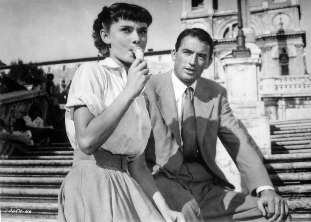 Roman Holiday Gregory Peck and Audrey Hepburn playing cards 11x17 Mini Poster 
