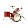 Hohner RWDSR Rockwood 16" Bass Drum 4-Piece Junior Drum Kit w/ Hardware, Cymbals, & Throne - Red Sparkle