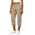 thumbnail image 5 of Guluxicc Women's Linen Gym Pants with Pockets Elastic High Waist Athletic Trousers for Everyday Workout Running, 5 of 7