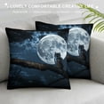 thumbnail image 3 of Orinice Owl Branch Moon Graphic Decorative Pillow Cover for Home Couch Living Room Sofa 24x24in, 3 of 5