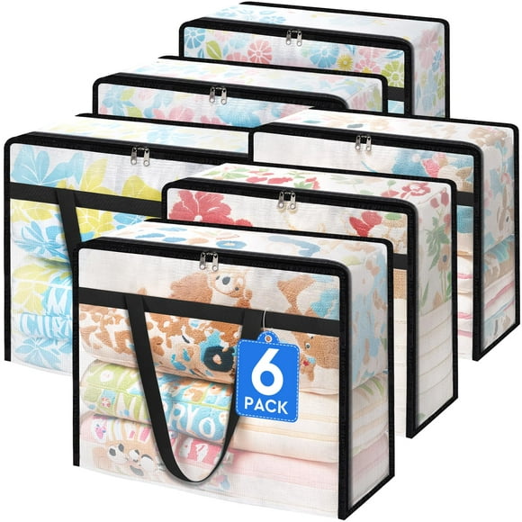 Bolsas de Almacenamiento TasticTotes Paquete de 6 Transparentes 46x38x18cm 40L