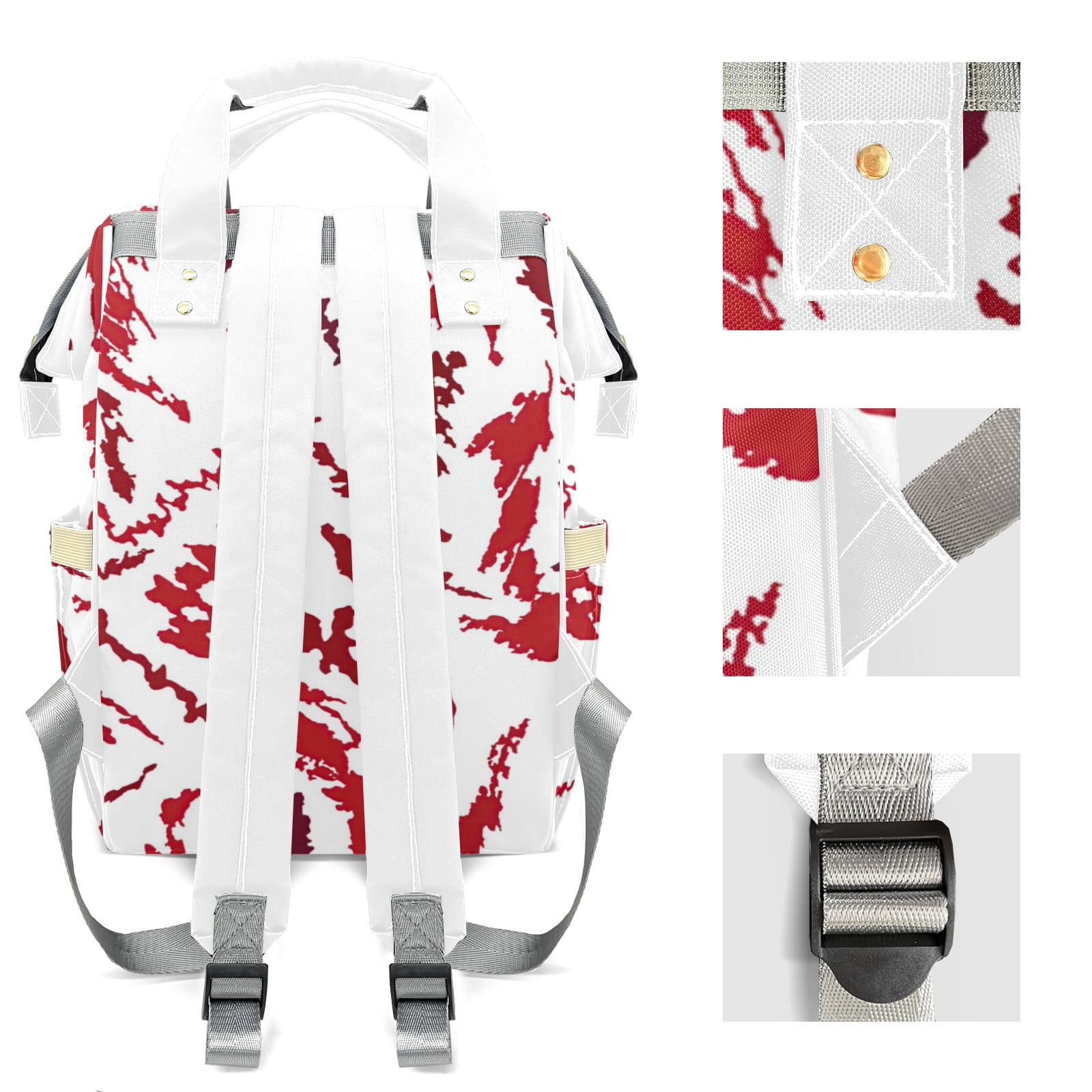 Zebra Print Diaper Backpack – Large Capacity, Insulated Baby Bottle Pocket, Multifunctional Mommy Bag for Boys & Girls