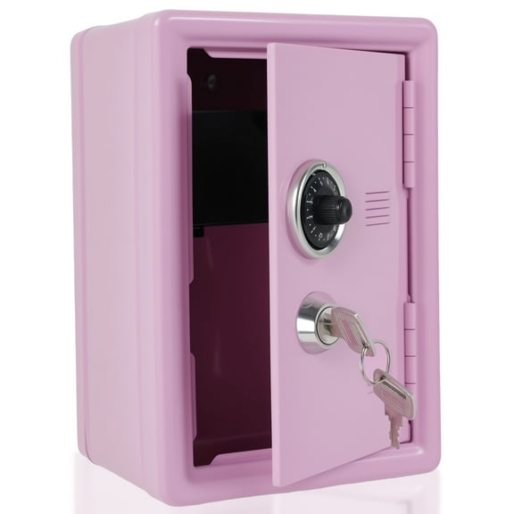 Small Safe for Kids Metal Lock Safe Box Mini Money Box for Kids Mini Pink Case with Lock for Home Money Cash Jewelry