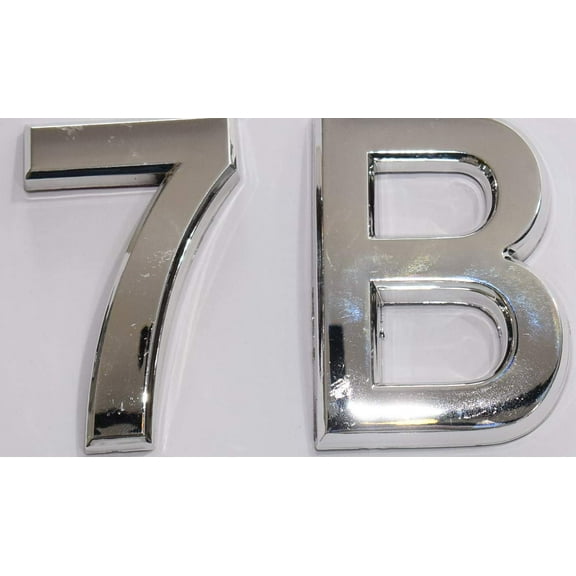 Apartment Number 7B Sign/Mailbox Number Sign, Door Number Sign. (Silver,3D, Size 2.75 x 1.75, Comes with Double Sided Tape)- The Maple line