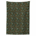 thumbnail image 2 of Brown Floral Tablecloth, Tropical Breeze Exotic Flowers Spring Birth of the Botanical Artwork, Rectangle Satin Table Cover for Dining Room and Kitchen, 60" X 84", Dark Cocoa Sea Blue, by Ambesonne, 2 of 2