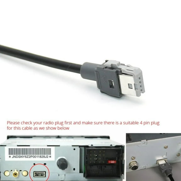 Furulu 4 PIN Plug to USB Radio Cable Fit for Kia KX3 KX5 Sorento For Hyundai Sonata
