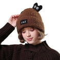 thumbnail image 3 of FUZHIQ Women's Winter Warm Knit Beanie with Pom Skull Cap Cozy Lined Hat for Women Cat Ear Cover, 3 of 5