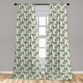 thumbnail image 5 of Ambesonne Blue Brown Curtains, Dandelions Floral, Pair of 28"x63", Multicolor, 5 of 5