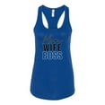 thumbnail image 2 of Wild Bobby, Mom Wife Boss Mother's Day Ladies Racerback Tank Top, Royal, Medium, 2 of 6