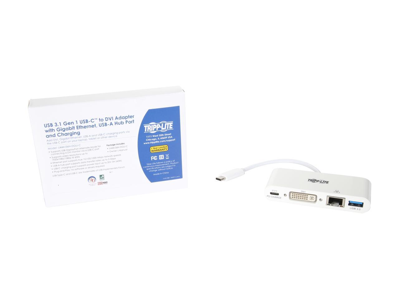 Tripp Lite USB C to DVI Multiport Adapter Converter Hub 6in USB Type C to DVI (U444-06N-DGU-C) - image 4 of 4