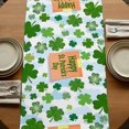 thumbnail image 5 of St. Patrick's Day Table Runner, Green Lucky Shamrock Leaves Cloud Blue Washable Cotton Linen Table Runners 60 Inches Long, Dresser Scarf Runner for Coffee/TV Stands/Kitchen/Cabinets 13''x60'', 5 of 9