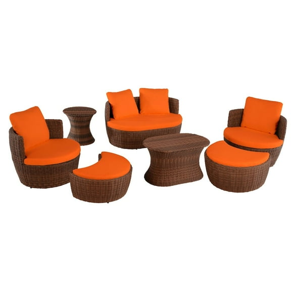 Jiallo Outdoor 7-Piece Ottoman Set
