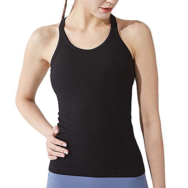 Tops sólidos para mujer, sin mangas, cuello redondo, chaleco de