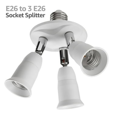 3-in-1 Light holder, Two way light socket, Twin light bulb socket adapter,E26/E27 Base