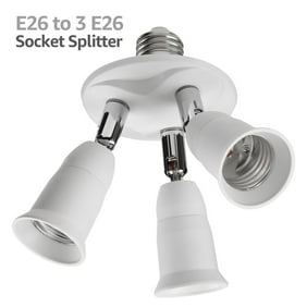 3-in-1 Light Bulb Socket Adapter, Adjustable E26/E27 Lamp Holder Switch Splitter, Standard Base, Socket Adjustable, for landscape accent lighting, exhibitions lighting, artwork lighting