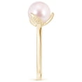thumbnail image 3 of ANGARA Trillium Japanese Akoya Cultured Pearl Solitaire Ring in 14K Yellow Gold for Women | June Birthstone, Birthday, Anniversary, Jewelry Gift for Women | Pearl Ring, 3 of 8