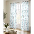 thumbnail image 5 of Aqua Grey Botanical Sheer Curtains 84 Inch Length 2 Panels Set for Living Room/Bedroom, Spring Floral Summer Farmhouse Kitchen Curtains Grommet Semi-Sheer Curtains Drapes Window Treatments 42"x84"x2, 5 of 7