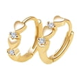 thumbnail image 1 of Minnieouse Pendientes adelgazantes artesanales exquisitos de 2 piezas - No tóxicos e hipoalergénicos en forma de corazones Zircon Gold Type3 NO3, 1 of 6
