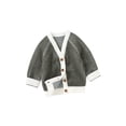 thumbnail image 2 of Qiylii Toddlers Knitted Cardigan, V-neck Long Sleeve Single-breasted Outwear, 2 of 9