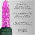 thumbnail image 3 of Wintergreen Lighting 70 Pink LED Christmas Tree Lights, 4" Spacing, 24', Faceted String Lights for Holiday Party Valentine’s Day Decoration, 3 of 8