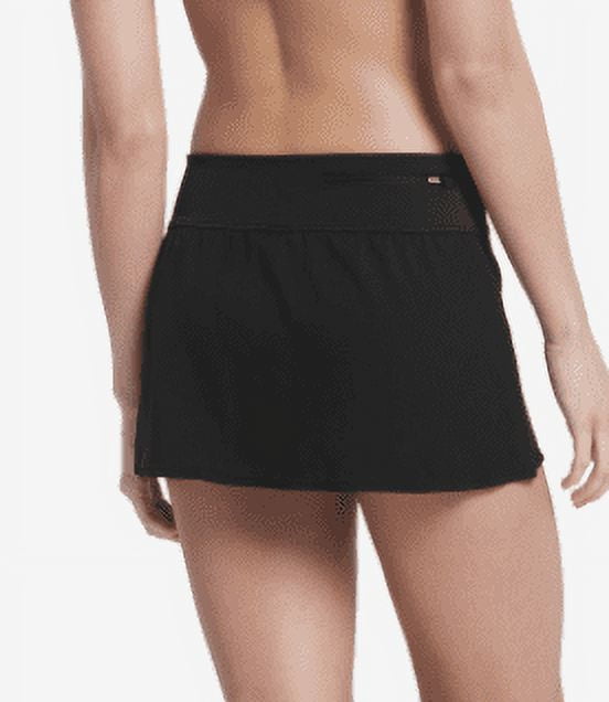 Nike Women's Swim Skirt Logo Short Polyester Pull On Stretch Black Medium New