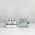 thumbnail image 3 of Black  White Enamel Finish Metal Sink Soap Dish with Faucet | Vintage Farmhouse Style, 3 of 9