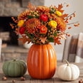 thumbnail image 6 of 6.7 Inch Resin Pumpkin Vase, Large Orange Pumpkin Utensil Holder,Pumpkin Flower Vase, Decorative Plant Pots, Fall Kitchen Decor, Halloween, Autumn , Thanksgiving, Farmhouses Home Decorations, 6 of 8