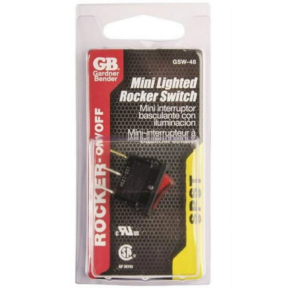 Gardner Bender  Gardner Bender GSW-48 Mini Rocker Switch - Black