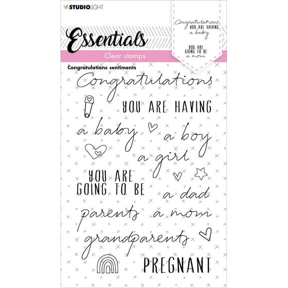 Studio Light Essentials Clear Stamp-Nr. 175, Congratulations Sentiments