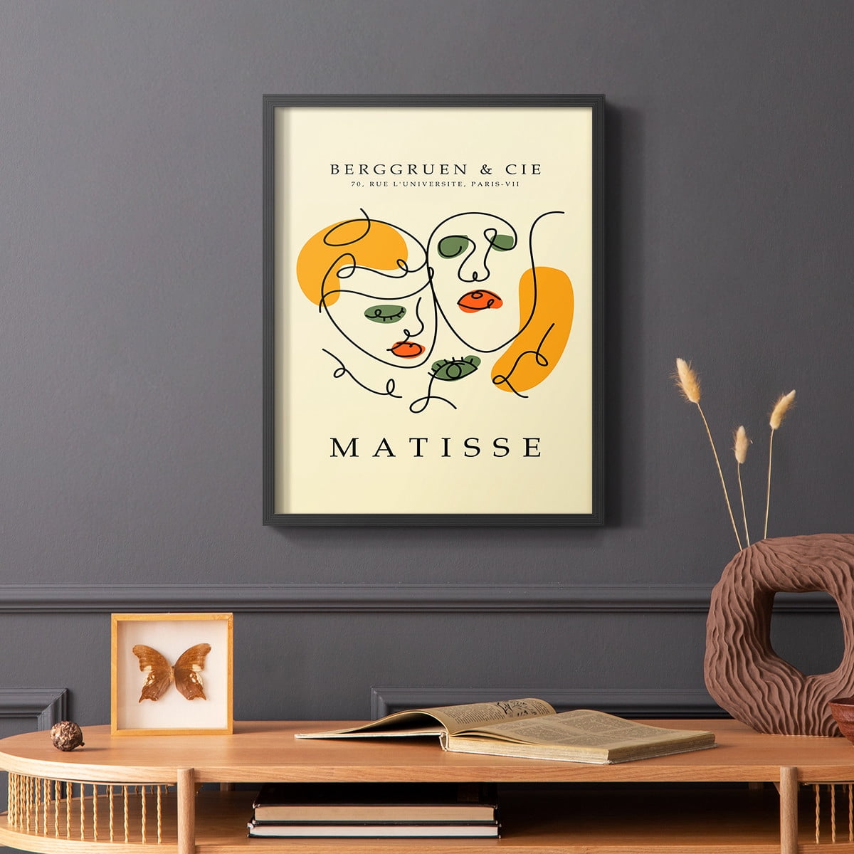 Matisse CCCLII in Black Solid Wood 16 x 20 Framed Print