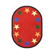Kid Essentials - Early Childhood Star Space, 7'8" x 10'9" Oval, Multicolored