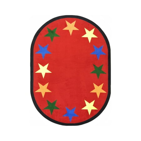 Kid Essentials - Early Childhood Star Space, 7'8" x 10'9" Oval, Multicolored