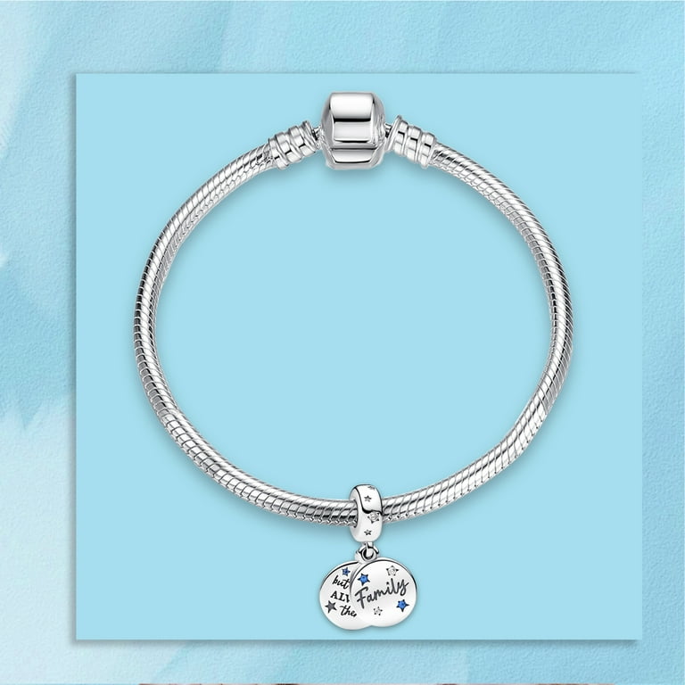925 Sterling Silver Charm for Bracelets Family Double Split Charm