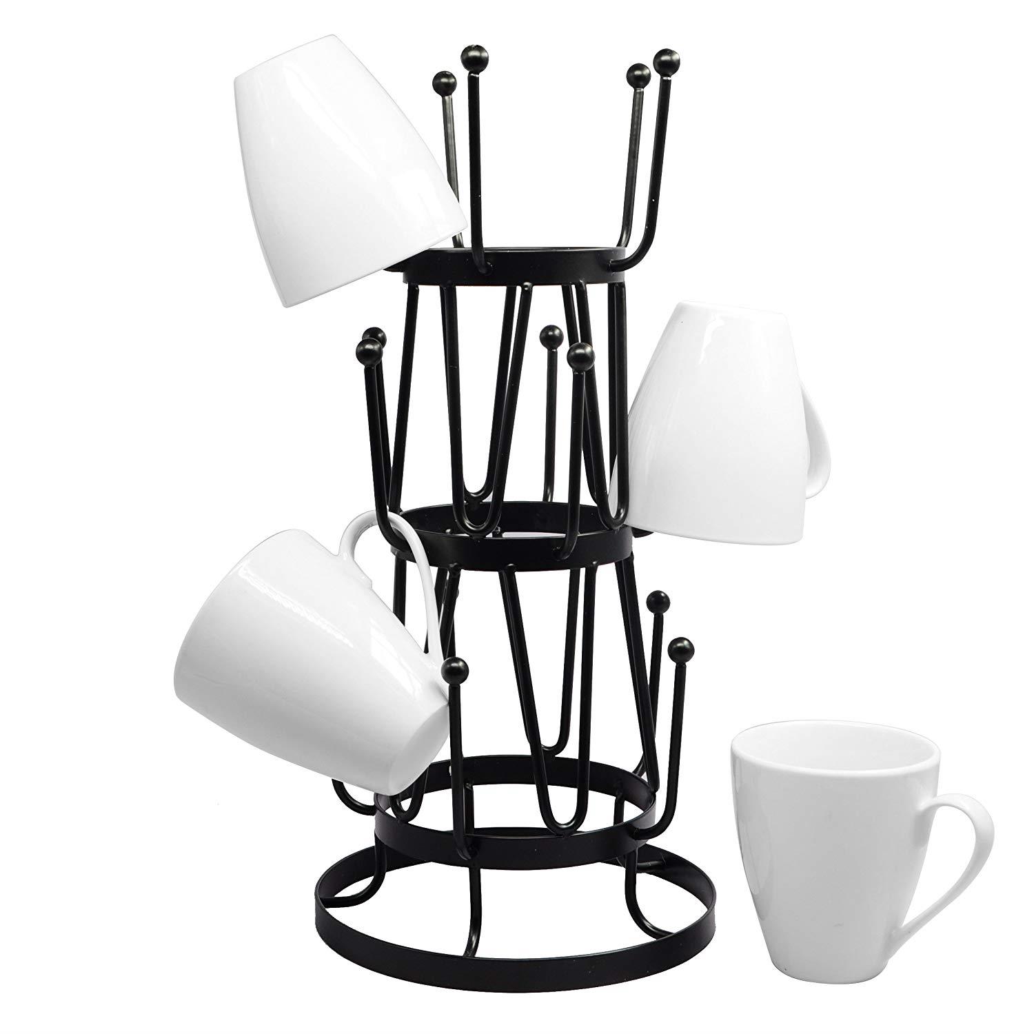 Zimtown Home Basics Chrome Wire Collection Durable Steel Mug Tree Stand