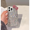 thumbnail image 5 of for Galaxy S21 Ultra 3D Glitter Sparkle Bling Case Cute Bow Pink Women Girls Kids Crystal Rhinestone Clear Protective Diamond Bumper Cover Case for Samsung Galaxy S21 Ultra, 5 of 6