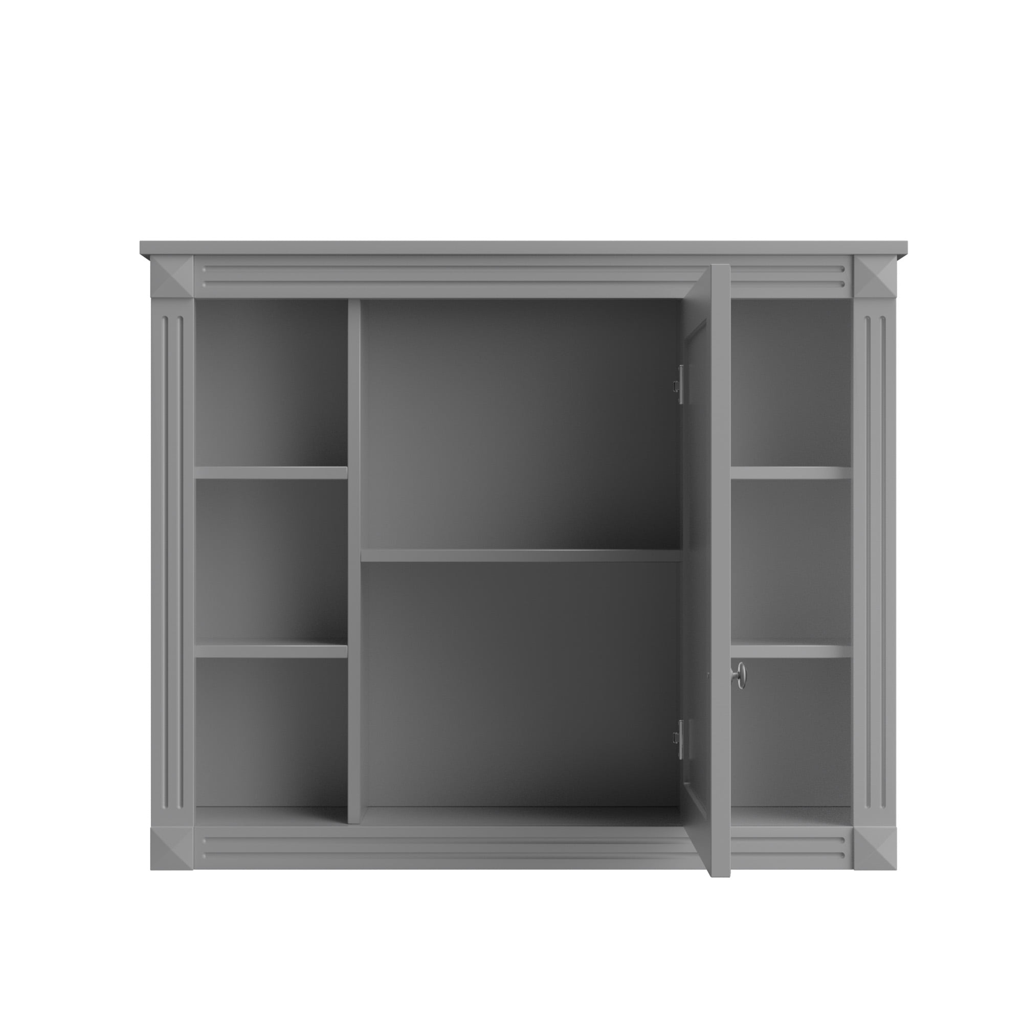 Aukfa Wall Mounted Bathroom Storage Cabinet,Medicine Cabinet with Mirror - Gray