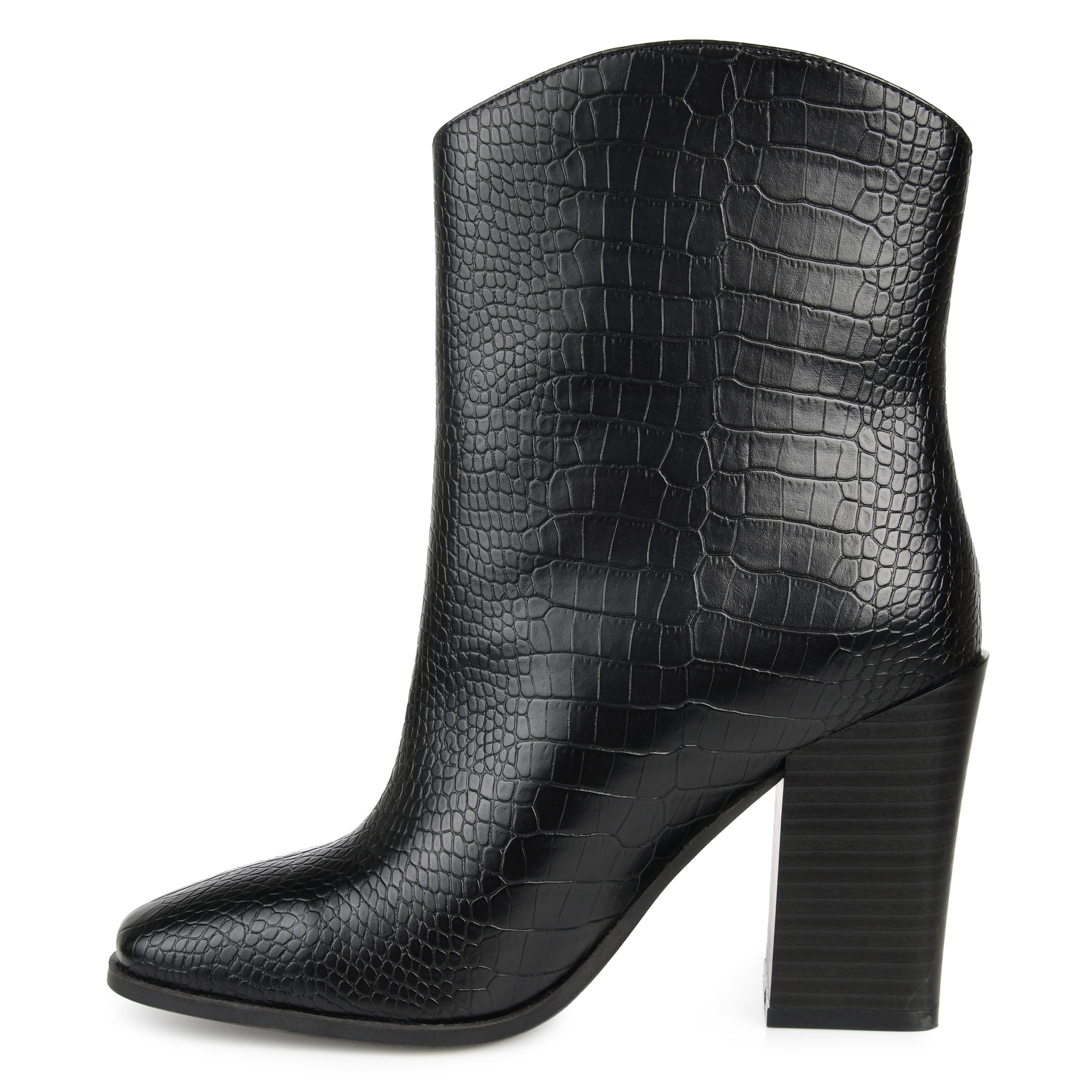 Journee Womens Brekinn Pull On Stacked Heel Booties