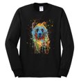 thumbnail image 2 of Bear Painting Splatter Abstract Art Animal Lover Mens Long Sleeve Shirt, Black, Small, 2 of 3