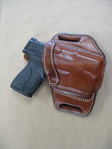 Walther PPQ M1/M2 9mm .40 Leather 2 Slot Molded Pancake Belt Holster BLK LEFT 